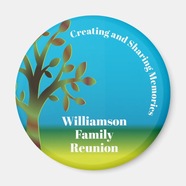 Family Reunion Gathering Memory Family Tree Magnet (Front)