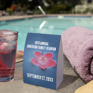 Family Reunion Gathering Pink Floral Pool Party