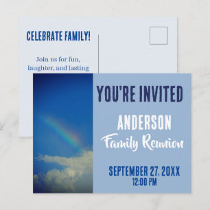 Family Reunion Gathering Rainbow You Are Invited Postcard
