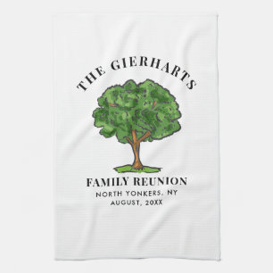 Family Reunion Genealogy Tree Cousins Get Together Tea Towel