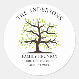 Family Reunion Genealogy Tree Custom Classic Round Sticker