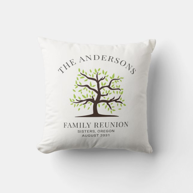 Family Reunion Genealogy Tree Custom Cushion (Front)