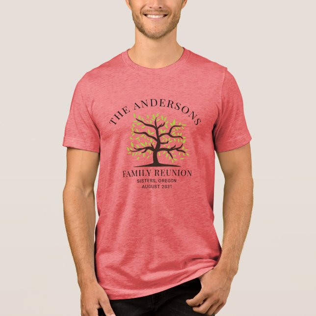 Family Reunion Genealogy Tree Matching Custom Tri-Blend Shirt (Front)