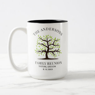 Family Reunion Genealogy Tree With Date Custom Two-Tone Coffee Mug