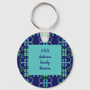 Family Reunion Geometric Tie-dye Yearly Gathering Key Ring