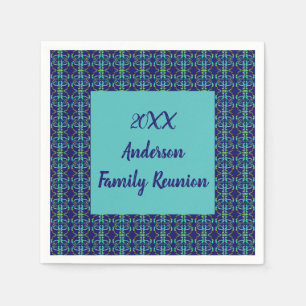 Family Reunion Geometric Tie-dye Yearly Gathering Napkin