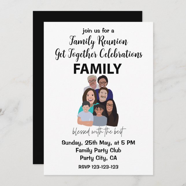 Family Reunion Get Together Party Family Reunion Invitation (Front/Back)