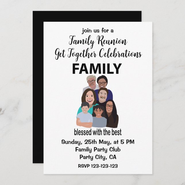 Family Reunion Get Together Party Family Reunion Invitation (Front/Back)
