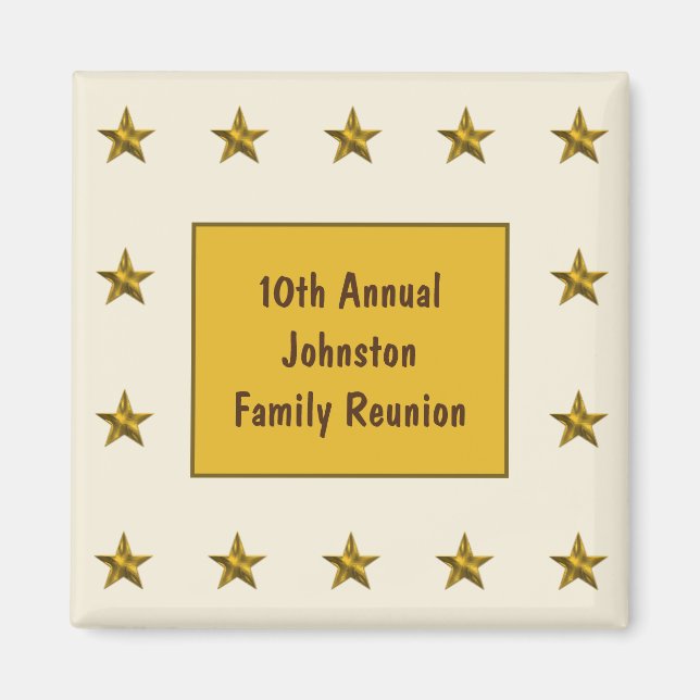 Family Reunion Gold Star Keepsake Annual Big Event Magnet (Front)