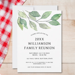 Family Reunion Green Invitation