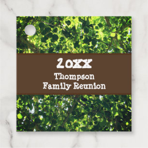 Family Reunion Green Leaves Tree Branches Event Favour Tags