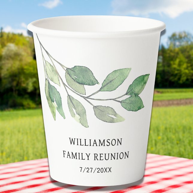 Family Reunion Green Personalised Paper Cups (Creator Uploaded)
