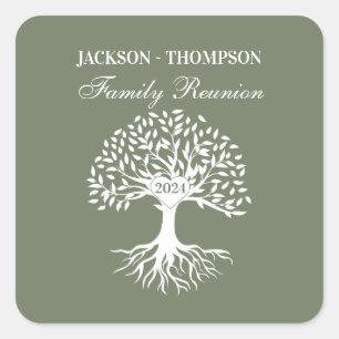 Family Reunion green Square Sticker