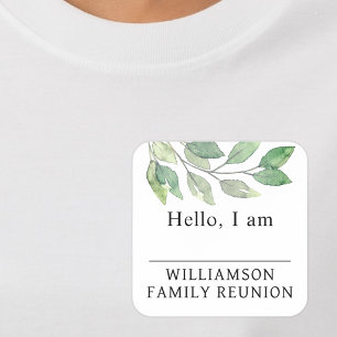 Family Reunion Greenery Name Tag