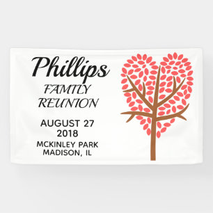 Family Reunion Heart Tree Banner