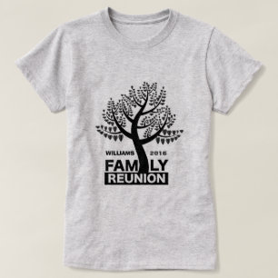 Family Reunion Heart Tree Black Silhouette T-Shirt