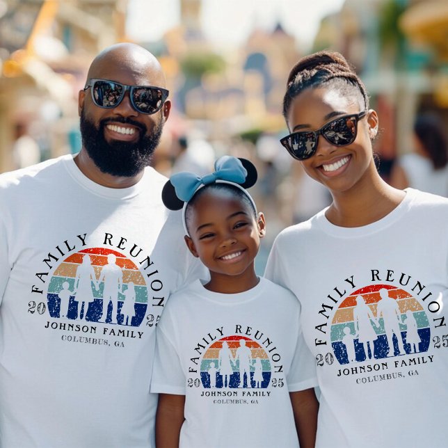 Family Reunion Holding Hands Retro Sun White T-Shirt (Creator Uploaded)