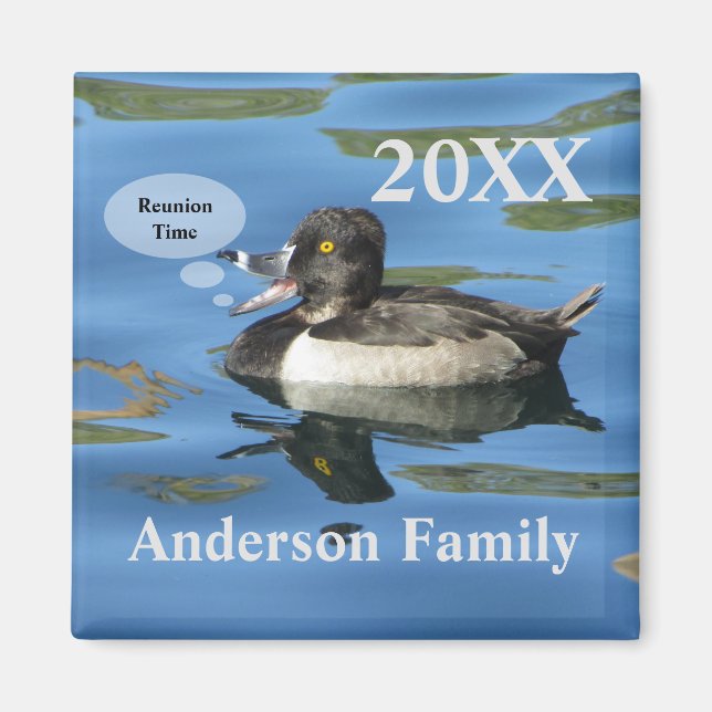 Family Reunion Humorous Duck on Lake Event Magnet (Front)