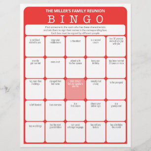 Family Reunion Ice Breaker 2 in 1 Games Flyer