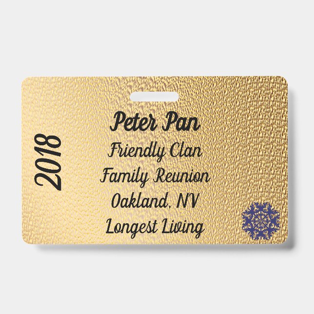 Family Reunion ID Badge (Front)