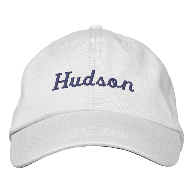 Family Reunion in White & Blue:  Embroidered Hat (Front)