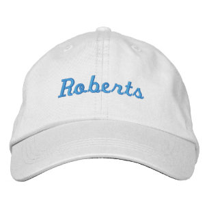 Family Reunion in White & Light Blue:  Embroidered Hat