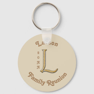 Family Reunion Inexpensive Keepsake Gold Letter L Key Ring