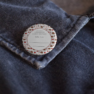 Family Reunion Introduction Barbecue Pattern 10 Cm Round Badge