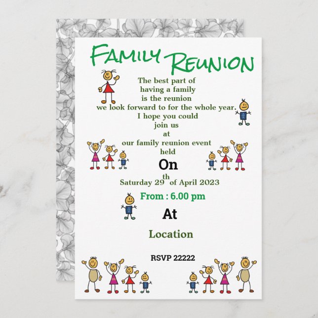 Family Reunion Invitation (Front/Back)