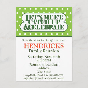 Family Reunion Invitation Postcard
