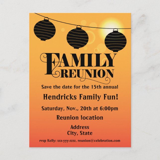 Family Reunion Invitation Postcard (Front)