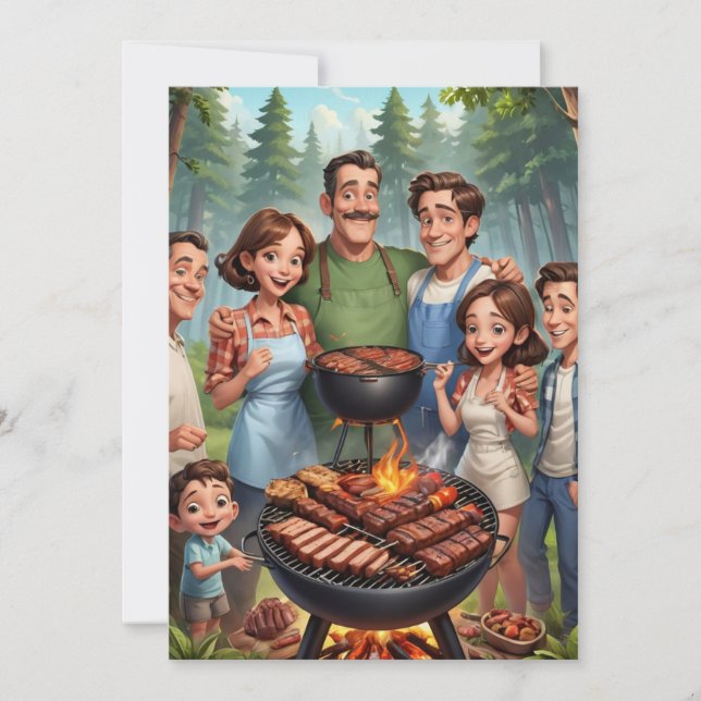 family reunion invitations Bbq cookout (Front)