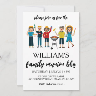 family reunion invitations Bbq cookout