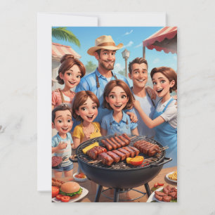 family reunion invitations Bbq cookout