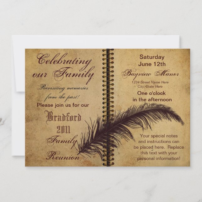 Family Reunion Invitations - Classic Design (Front)