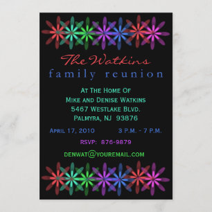 Family Reunion Invitations in Multi Colours