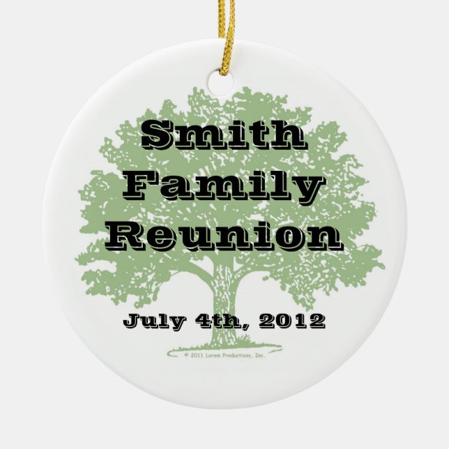 Family Reunion Keepsake Ceramic Ornament (Front)