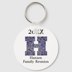 Family Reunion Keepsake Letter H Mosaic Monogram Key Ring
