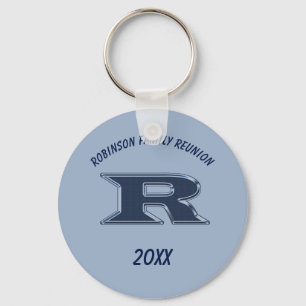 Family Reunion Keepsake Letter R Monogram Initial Key Ring