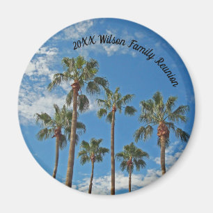 Family Reunion Keepsake Palm Trees and Blue Sky Magnet