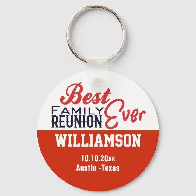 Family Reunion Keepsake Party Favour Key Ring (Front)