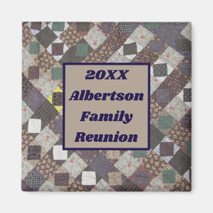 Family Reunion Keepsake Patchwork Quilt Gathering Magnet