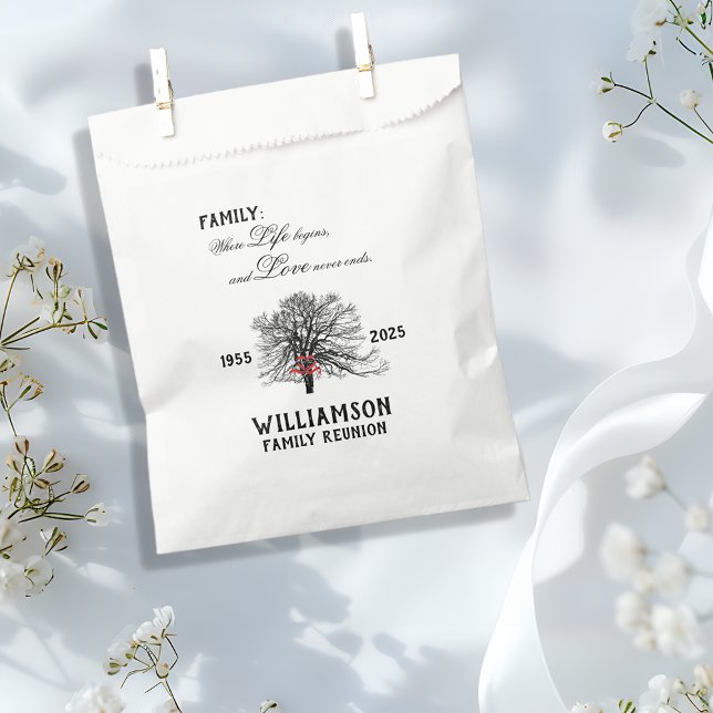 Family Reunion Keepsake Tree Life Quote Favour Bag (Creator Uploaded)