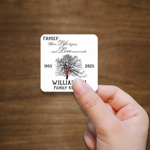Family Reunion Keepsake Tree Life Quote Square Sticker