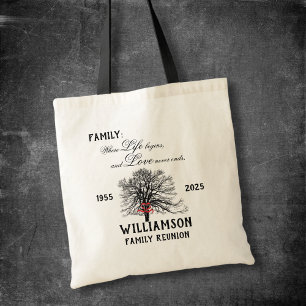 Family Reunion Keepsake Tree Life Quote Tote Bag