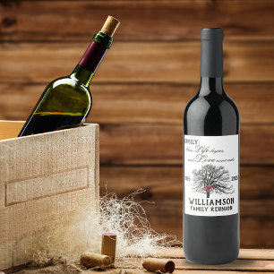 Family Reunion Keepsake Tree Life Quote Wine Label