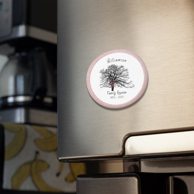Family Reunion Keepsake Tree | Rose Gold Glitter Magnet (Creator Uploaded)