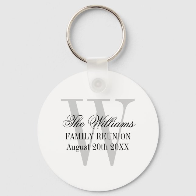 Family reunion keychains with custom name monogram (Front)
