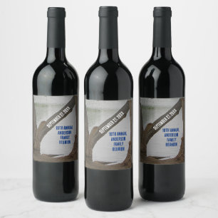 Family Reunion Lake Vacation Rustic Lakehouse Wine Label