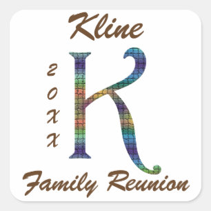 Family Reunion Letter K Monogram Envelope Seal
